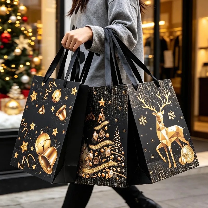 1/5 szt. Czarno-złota świątecz – Luxury Xmas Bags recenzja i cena